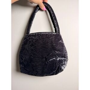 Paint the Lily Handbag Women OS Gray Excellent Floral Burnout Velvet Mini Tote